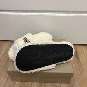 Balenciaga Fur Slides | White | Brand New
